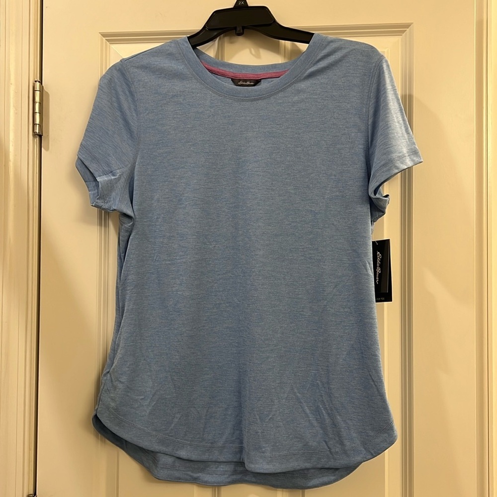 Eddie Bauer Heathered Sky Blue Short Sleeve Crew Tee